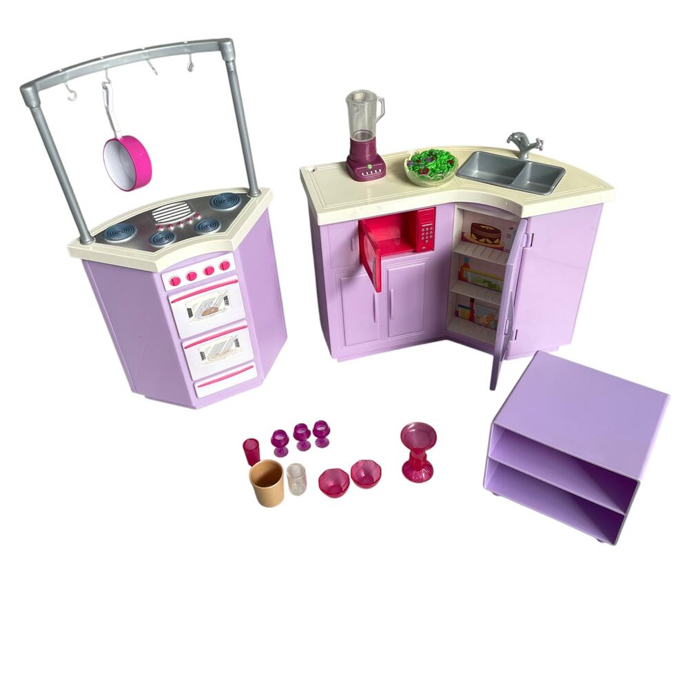 Barbie My House Kitchen Teresa Sink Stove Counter Microwave Cabinet 2007 READ